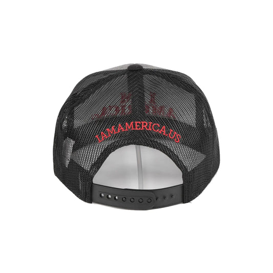 Wool Heather Gray Trucker with Brand in red