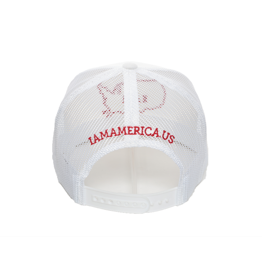 WHITE WOOL W/ RED BRAND