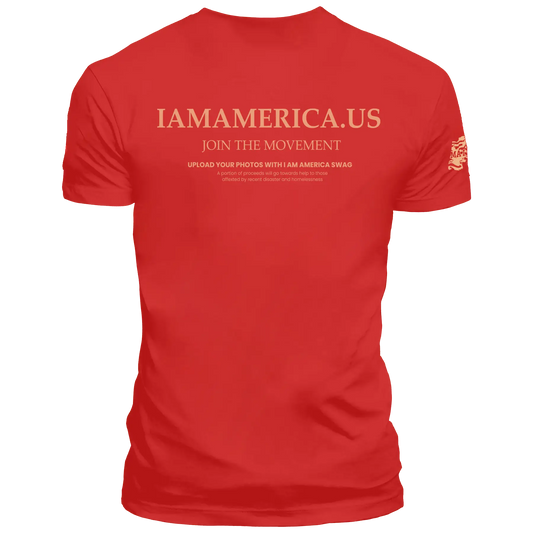 I AM RESTORED BRANDED T IN CHERRY HEATHER