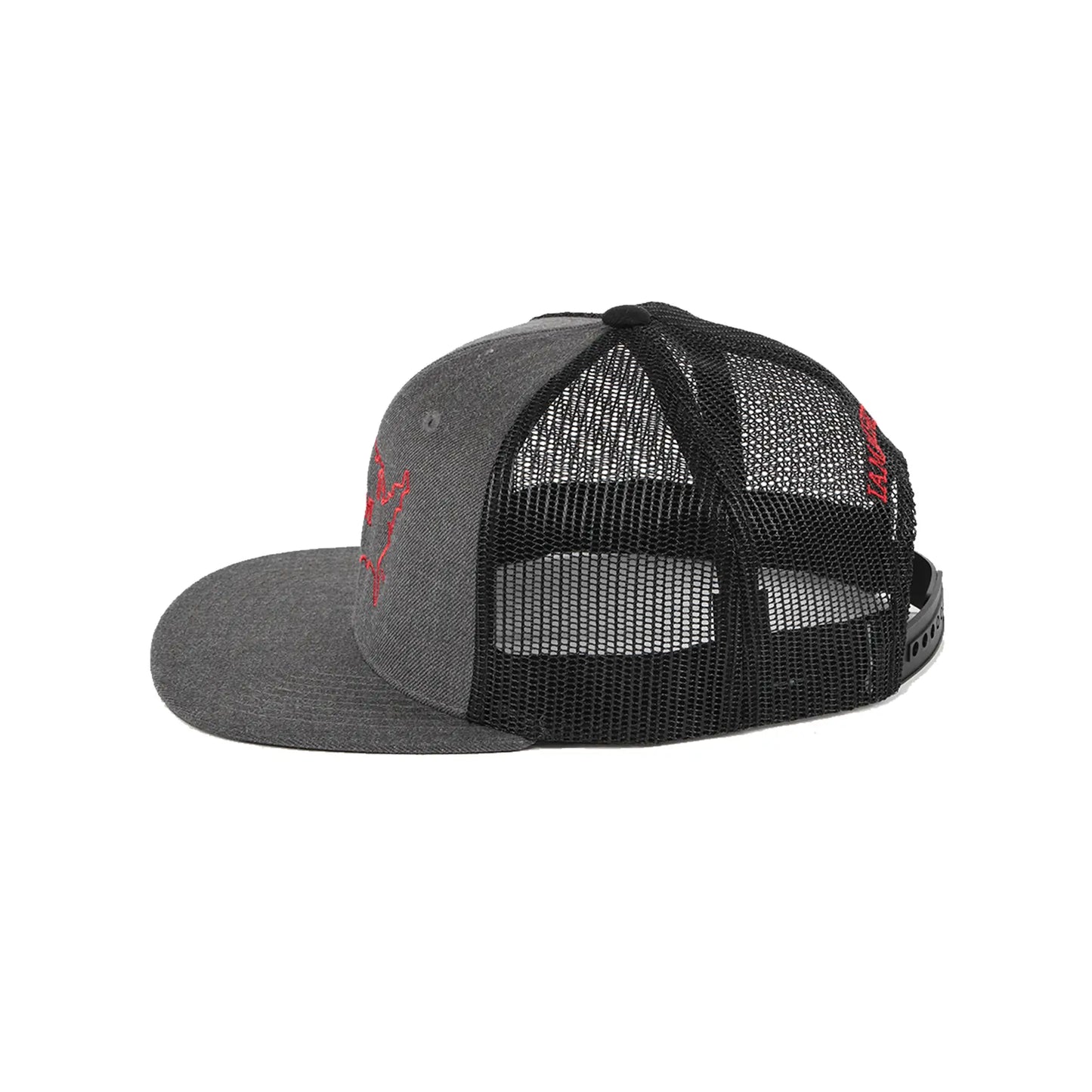 GRAY WOOL/BLACK BRAND IN RED EMBROIDERY