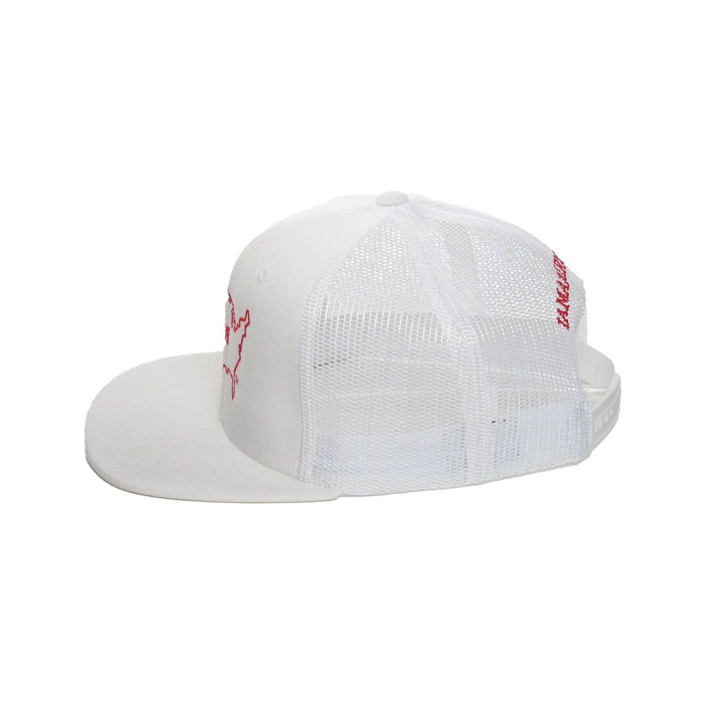 WHITE WOOL W/ RED BRAND